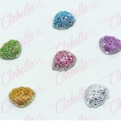 Decoración DIJES FIGURAS DE MAR CONCHAS  con piedras metálicas para uñas aprox de 1cm por pieza, surtido 114MC43-57 (PB)