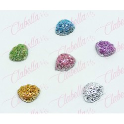 Decoración DIJES FIGURAS DE MAR CONCHAS  con piedras metálicas para uñas aprox de 1cm por pieza, surtido 114MC43-57 (PB)