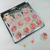 Decoración diferentes FIGURAS NEON MEZCLADAS CON GLITTER mariposa, luna, corazón con azúcar para uñas 12 piezas de 1/8 por estuc