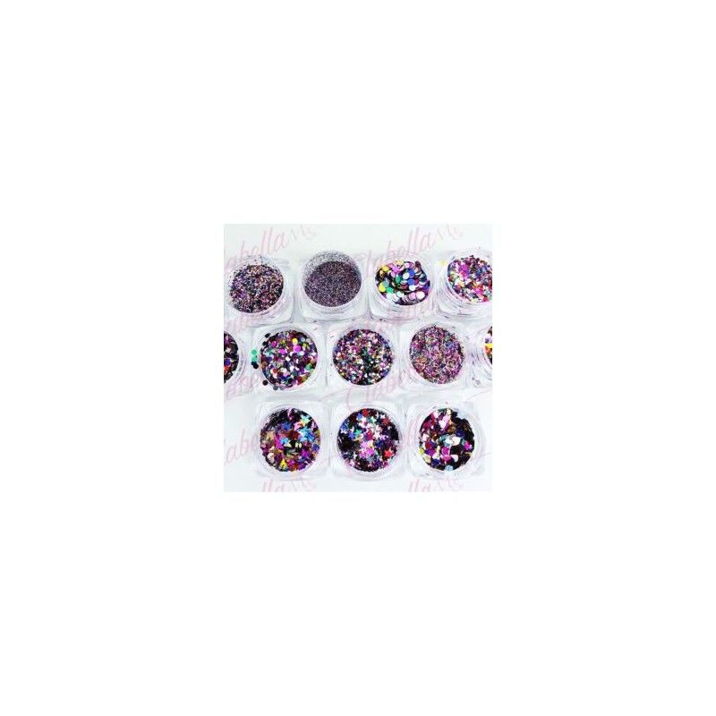 Decoración DIFERENTES FIGURAS NO MEZCLADAS para uñas 12 piezas de 1/8 por estuche, surtido KT(168)-0639 (PB) (Figuras no mezclad