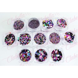 Decoración DIFERENTES FIGURAS NO MEZCLADAS para uñas 12 piezas de 1/8 por estuche, surtido KT(168)-0639 (PB) (Figuras no mezclad