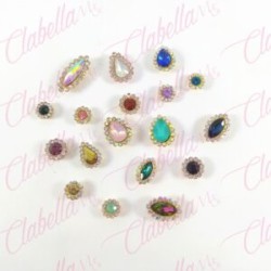 Decoración diferentes figuras y tamaños con cristal de plástico para  uñas aprox 18 piezas por paquete, surtido KLZ-J017 (En bol