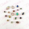 Decoración diferentes figuras y tamaños con cristal de plástico para  uñas aprox 18 piezas por paquete, surtido KLZ-J017 (En bol