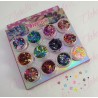 Decoración ESTRELLAS CHICAS Y GRANDES para uñas 12 piezas de 1/8 por paquete, surtido (Sin estuche) (Excepto WG) (PB) (Oferta)