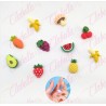 Decoración figura KAWAII FRUTA para uñas  POR PAR a granel, surtido (PB)