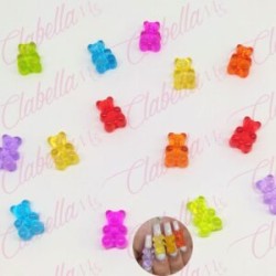 Decoración figura KAWAII OSO  para uñas POR PAR a granel, surtido (PB)