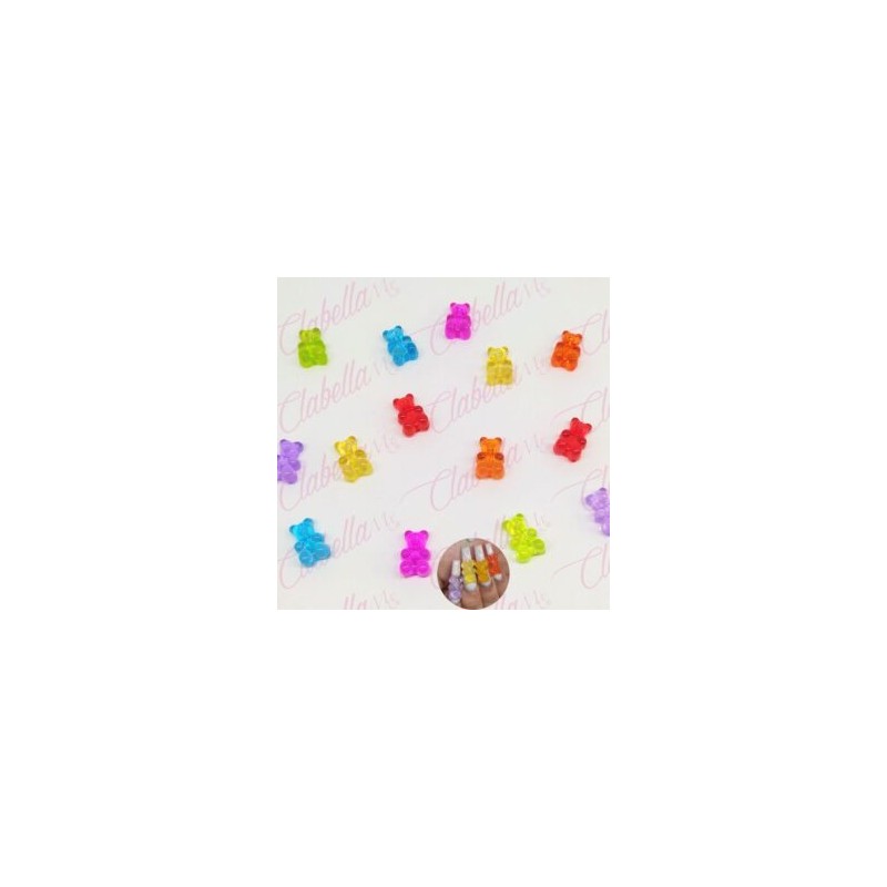 Decoración figura KAWAII OSO  para uñas POR PAR a granel, surtido (PB)