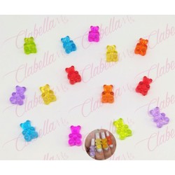 Decoración figura KAWAII OSO  para uñas POR PAR a granel, surtido (PB)