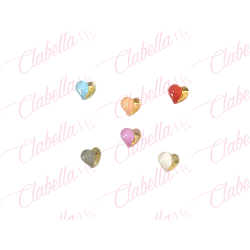 Decoración DIJES CORAZON 3D,  de PLASTICO para uñas aprox de 1.1cm por pieza a granel, surtido (SIN cristal) (PB)