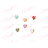 Decoración DIJES CORAZON 3D,  de PLASTICO para uñas aprox de 1.1cm por pieza a granel, surtido (SIN cristal) (PB)