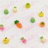 Decoración figura KAWAII VERDURAS para uñas POR PAR a granel, surtido (PB)