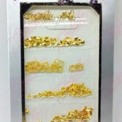 Decoración FIGURAS METALICAS para deocorar uñas aprox 180 piezas por sobre, surtido