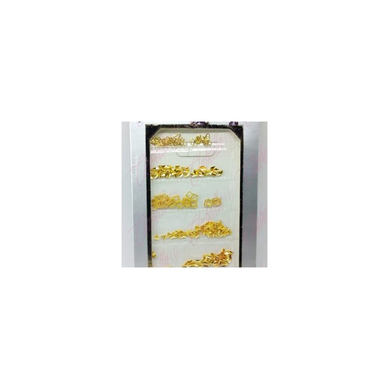 Decoración FIGURAS METALICAS para deocorar uñas aprox 180 piezas por sobre, surtido