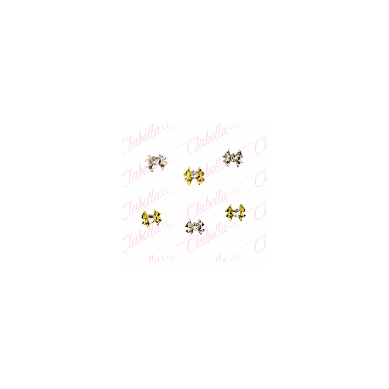 Decoración DIJES DE MOÑO CHICO 3D CON CRISTAL EN FORMA DE CORAZÓN para uñas aprox de  1X.5cm por pieza a granel, surtido 116MC43