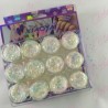 Decoración FIGURAS NO MEZCLADAS estrellas, corazones, mariposas, brilla cobre-azúl  para uñas 12 piezas de 1/6 por estuche, (Con