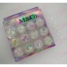 Decoración FIGURAS NO MEZCLADAS estrellas, corazones, mariposas, BRILLA COLOR CAMALEÓN, para uñas 12 piezas de 1/8 por estuche, 