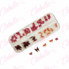 Decoración MARIPOSA 3D San Valentín en color ROJO VITRAL para uñas aprox 40 piezas  por estuche