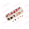 Decoración MARIPOSA 3D San Valentín en color ROJO VITRAL para uñas aprox 40 piezas  por estuche