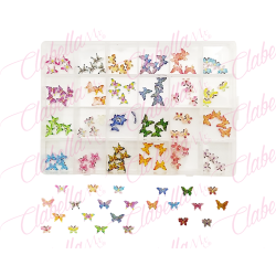 Decoración Mariposas 3D  para uñas aprox 120 piezas  por estuche, surtido
