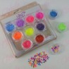 Decoración MARIPOSAS NEON CON CONFETI para uñas 12 piezas de 1/8 por estuche, (Con estuche) surtido 254-0724 (Chica Neón ) (Pres