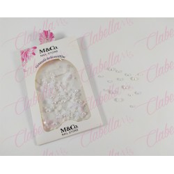 Decoración MEDIA PERLA MINI en diferentes tamaños para uñas aprox 50 piezas por paquete HM220-9 (PB)