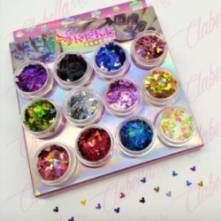 Decoración MICKEY COLORES METALICOS para uñas 12 piezas de 1/8 por paquete (Sin estuche) surtido (PB)