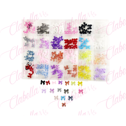 Decoración MOÑO COQUETTE 3D  para uñas aprox 120 piezas  por estuche, surtido