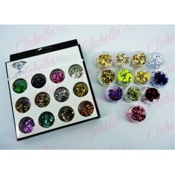Decoración papel metálico de colores para uñas 12 piezas de 1/6 por paquete, surtido KT (245)-0932 (PB)