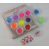 Decoración MARIPOSAS NEON CON CONFETI para uñas 12 piezas de 1/8 por estuche, (Con estuche) surtido 254-0724 (Chica Neón ) (Pres