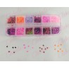 Decoración MARIPOSAS para uñas en pastillero – estuche de 13x5cm con  12 divisiones y tapa individual, surtido