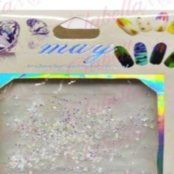 Decoración PIXIE BLANCO AURORA TORNASOL para uñas aprox 1400 piezas por sobre (Sin blister)