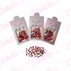 Decoración ROJA SAN VALENTIN, rosas chicas 3D con caviar para uñas aprox  50 piezas por sobre GG-2474
