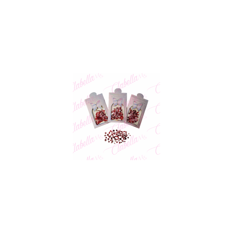 Decoración ROJA SAN VALENTIN, rosas chicas 3D con caviar para uñas aprox  50 piezas por sobre GG-2474