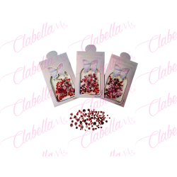 Decoración ROJA SAN VALENTIN, rosas chicas 3D con caviar para uñas aprox  50 piezas por sobre GG-2474