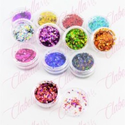 Decoración ROMBO COLORES METALICOS para uñas 12 piezas de 1/8 por paquete, (Sin estuche) surtido KT(137)-0616