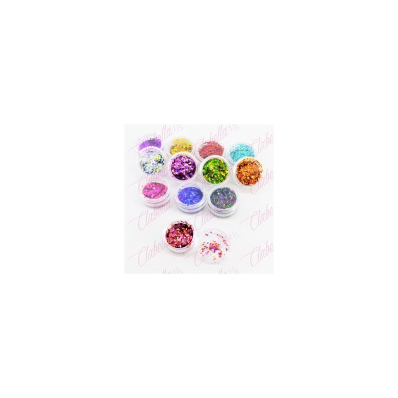 Decoración ROMBO COLORES METALICOS para uñas 12 piezas de 1/8 por paquete, (Sin estuche) surtido KT(137)-0616
