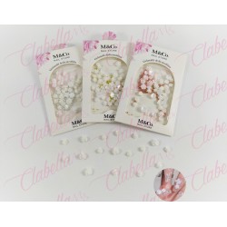 Decoración ROSAS CHICAS 3D CON CAVIAR para uñas aprox  50 piezas por sobre, surtido A-ZT104 (Rosas chicas, NO rosas grandes, NO 