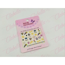 Decoración sticker  FIGURAS MIXTAS 3D para uñas aprox de 9.5×6.5cm por planilla, surtido  (PB) (Chica, NO grande)