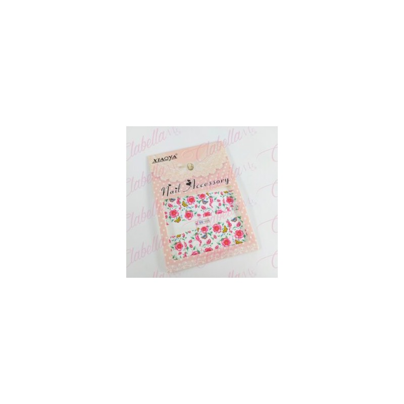 Decoración sticker  tattoo DAHLIA CHICA para uña completa aprox de 9.5×6.5cm por planilla, surtido