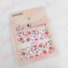 Decoración sticker  tattoo DAHLIA CHICA para uña completa aprox de 9.5×6.5cm por planilla, surtido