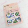 Decoración sticker  tattoo DAHLIA GRANDE para uña completa aprox de 9.5×6.5cm por planilla, surtido
