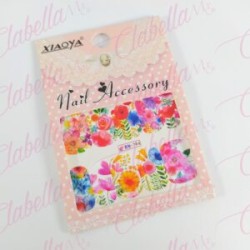 Decoración sticker  tattoo FLORES MIXTAS GRANDES para uña completa aprox de 9.5×6.5cm por planilla, surtido