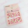 Decoración sticker  tattoo ROSA CHICA para uña completa aprox de 9.5×6.5cm por planilla, surtido