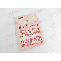 Decoración sticker  tattoo ROSA CHICA para uña completa aprox de 9.5×6.5cm por planilla, surtido