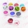 Decoración ROMBO COLORES METALICOS para uñas 12 piezas de 1/8 por paquete, (Sin estuche) surtido KT(137)-0616