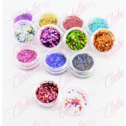 Decoración ROMBO COLORES METALICOS para uñas 12 piezas de 1/8 por paquete, (Sin estuche) surtido KT(137)-0616