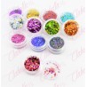 Decoración ROMBO COLORES METALICOS para uñas 12 piezas de 1/8 por paquete, (Sin estuche) surtido KT(137)-0616