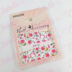 Decoración sticker  tattoo DAHLIA CHICA para uña completa aprox de 9.5×6.5cm por planilla, surtido