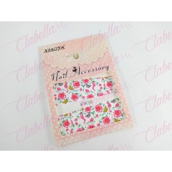 Decoración sticker  tattoo DAHLIA CHICA para uña completa aprox de 9.5×6.5cm por planilla, surtido