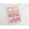 Decoración sticker  tattoo FLORES MIXTAS CHICAS para uña completa aprox de 9.5×6.5cm por planilla, surtido